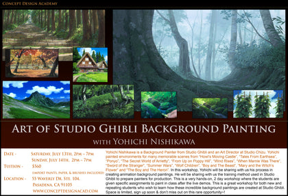 Art of Studio Ghibli BG Painting with Yohichi Nishikawa (In Person Workshop)