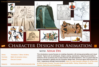 Character Design for Animation with Adam Dix (Online Course)