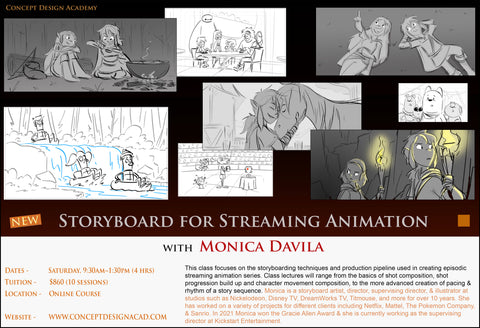 Storyboard for Streaming Animation with Monica Davila (Online Course)
