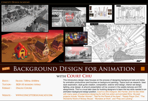 Background Design for Animation with Court Chu (Online Course)