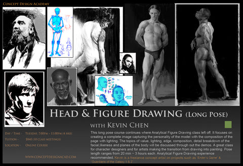 Head and Figure Drawing (Long Pose) with Kevin Chen (Online Course)