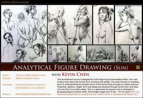Analytical Figure Drawing with Kevin Chen (Sun) (In-Person Course)