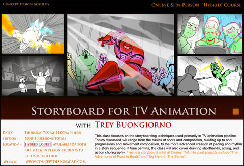 Storyboard for TV Animation with Trey Buongiorno (In-Person Course)