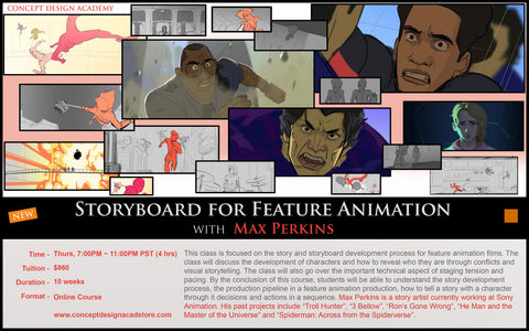 Storyboard for Feature Animation with Max Perkins (Online Course)