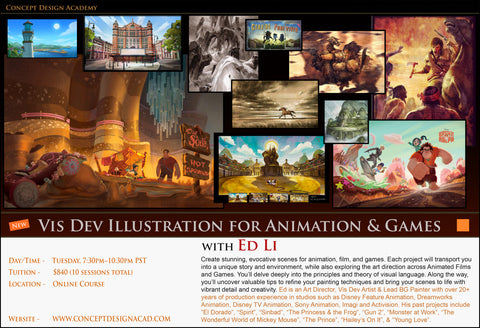 Vis Dev Illustration for Animation & Games with Ed Li (Online Course)