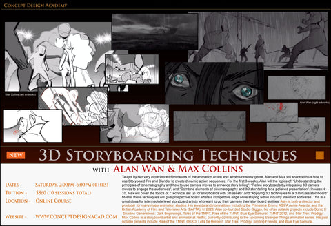 3D Storyboarding Techiniques (Online Course) with Alan Wan & Max Collins