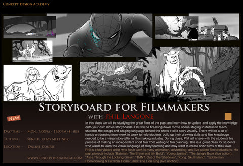 Storyboard for Filmmakers with Phil Langone (Online Class)