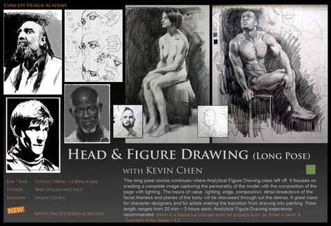 Head and Figure Drawing (Long Pose) with Kevin Chen (Online Course)